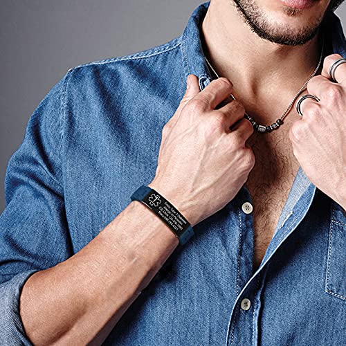 Vnox Blue Medical Alert Bracelets For Men & Women With Adjustable Sport Silicone Medical Id Bracelets Wristband #TOP2