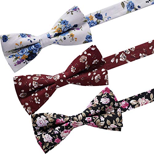 Image of AUSKY 8 PACKS Elegant Adjustable Pre-tied Bow Ties for Men Boys (1&4&5&6&8 Pack for option)
