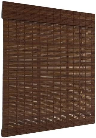 Lewis Hyman 0249805 36-Inch By 72-Inch Cocoa Flat Stick Roll-Up Bamboo Window Blind