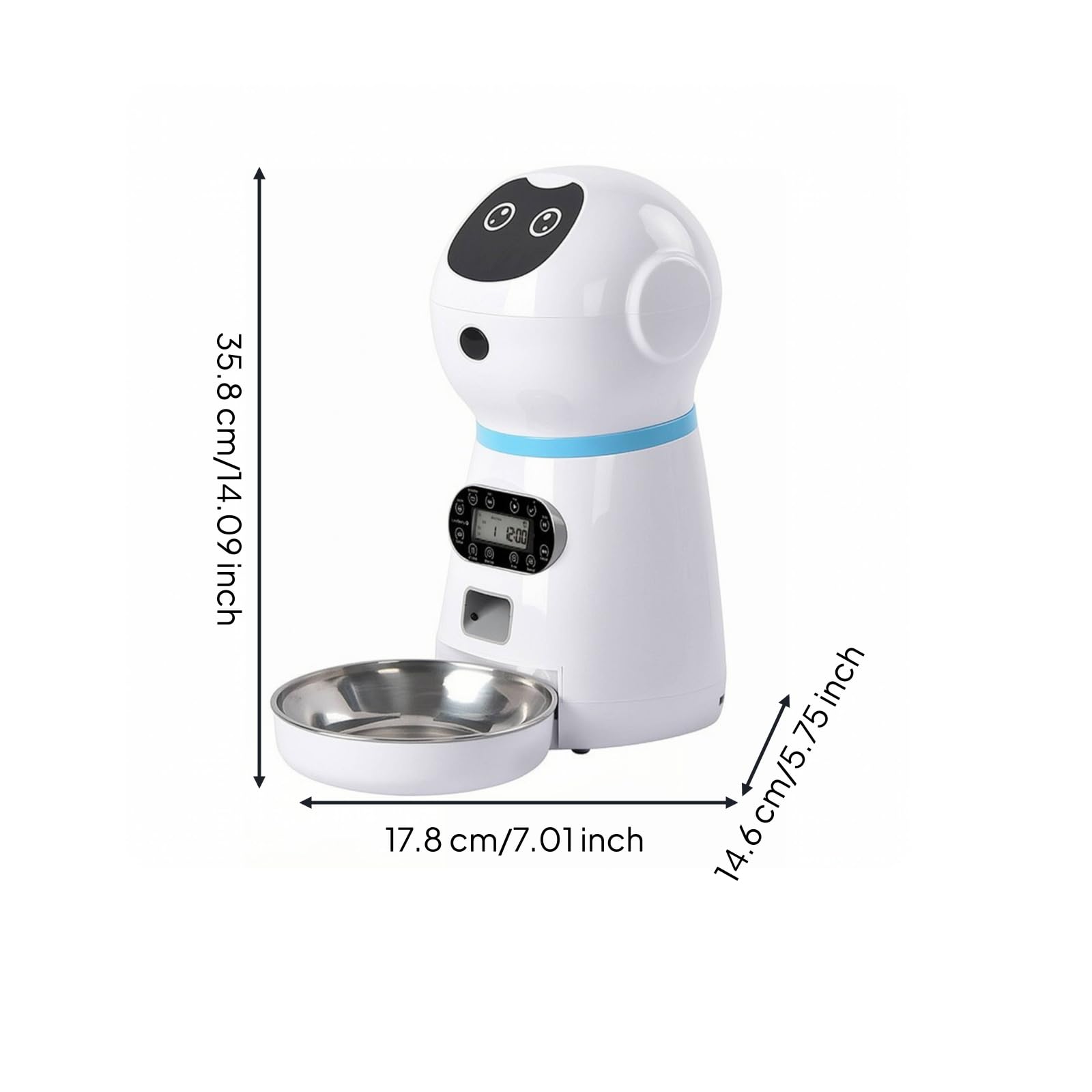 Baoblaze Distributore Automatico per Animali Dispenser Cibo Gatti Cani Alimentatore Programmabile Mangime Temporizzato con Messaggio Vocale Personalizzato