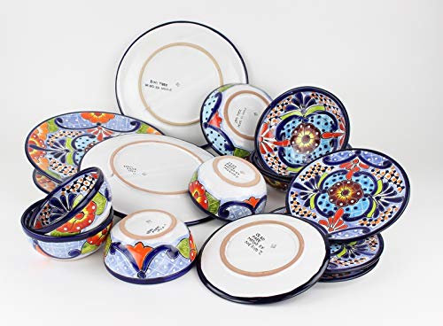 Talavera Dinnerware Set 16 piece, Mexican Style Dishware Set, Talavera ...