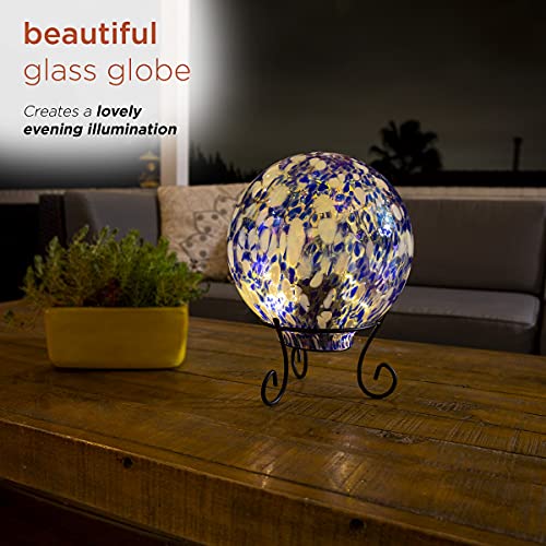 Alpine Corporation Hgy308A-Tm Gazing Globe With Led Light, 10 Inch Tall, Blue/White #TOP3