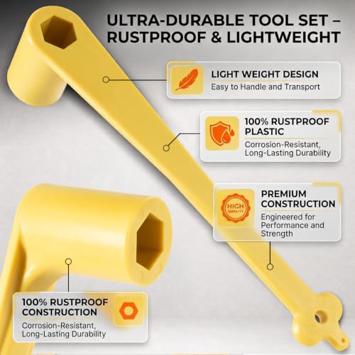 Image of Camoo For Mercury Prop Wrench Boat 1-1 /16 inch Propeller Wrench For All Mercury /Mercruiser /Yamaha Alpha /Bravo Outboard & Stern Drive - 91-859046Q4 | Light Weight, Yellow, Rustproof Plastic (27mm)