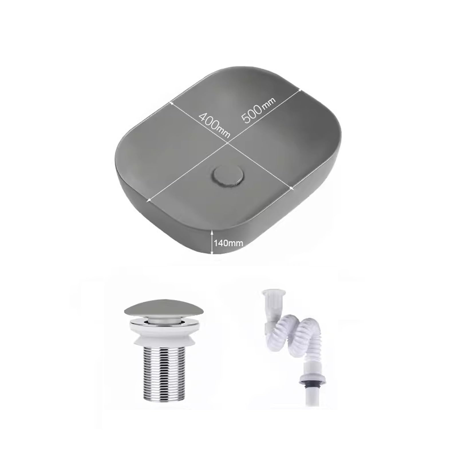 OLSKFUH Bathroom Vanity Nordic Matte Gray Countertop Basin Creative Ceramic Washbasin Bathroom Basin Wash Washbasin Single Basin Bathroom Sink,A