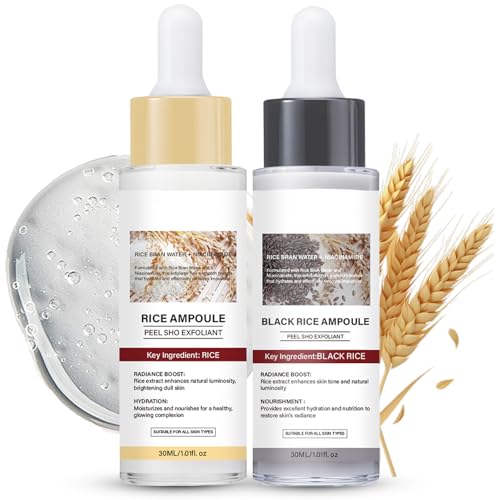 Peel Shot Glow Rice Exfoliating Toner for Face, White & Black Rice Toner Facial Exfoliator, Blackhead Remover Pore Minimizer, Exfoliating Face Scrub for Smooth, Clear & Glowing Complexion