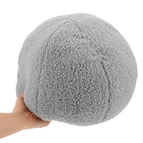 Cojín de peluche gris hielo tipo almohada redonda decorativa 4