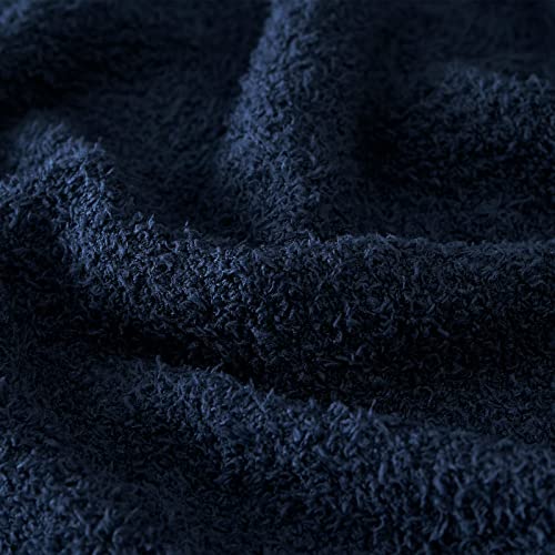 Image of CYMULA Super Soft Knit Throw Blanket Twin Size Navy-Lightweight Plush Fuzzy Fluffy Warm Cozy Blankets and Throws for Sofa Bed All Season Use, 60x80 inches