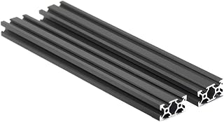 Iverntech 2pcs 400mm 2040V European Standard Anodized Black Aluminum Profile Extrusion Linear Rail for 3D Printer and CNC DIY Laser Engraving Machine