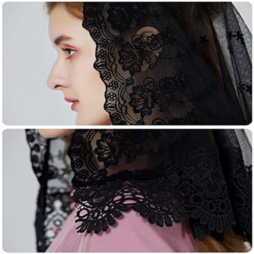 Lace Headscarf for Ladies Floral Pattern Shawl Breathable Sunproof Supplies4
