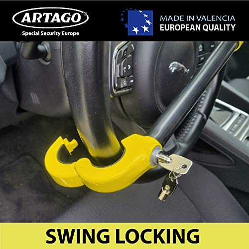 image for Artago 840A/B Steering Wheel Lock, Compact Swing Locking, High Securit