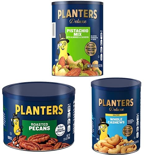 Bundle Of Planters Deluxe Whole Cashews, 1Lb 2.25 Oz. + Planters Roasted Pecans, 7.25 Oz + Planters Deluxe Pistachio Mix, 1.15 Lb. #TOP20