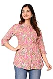 Gudwear Printed Shirt Style Regular Fit Top Women's L Stylish Shirt For Girls Pink