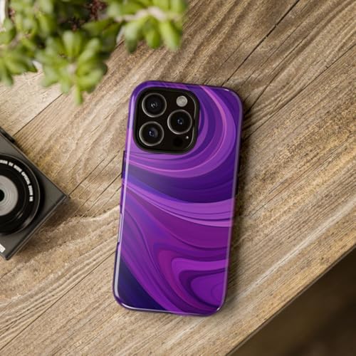 Coque iPhone 16 Pro vague violette rigide et brillante