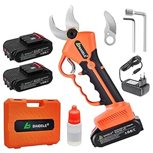 Professionele Snoerloze Elektrische Snoeischaar, 30 mm Snijdiameter Elektrische Snoeischaar, 2 STUKS Reserve 2000 mAh…