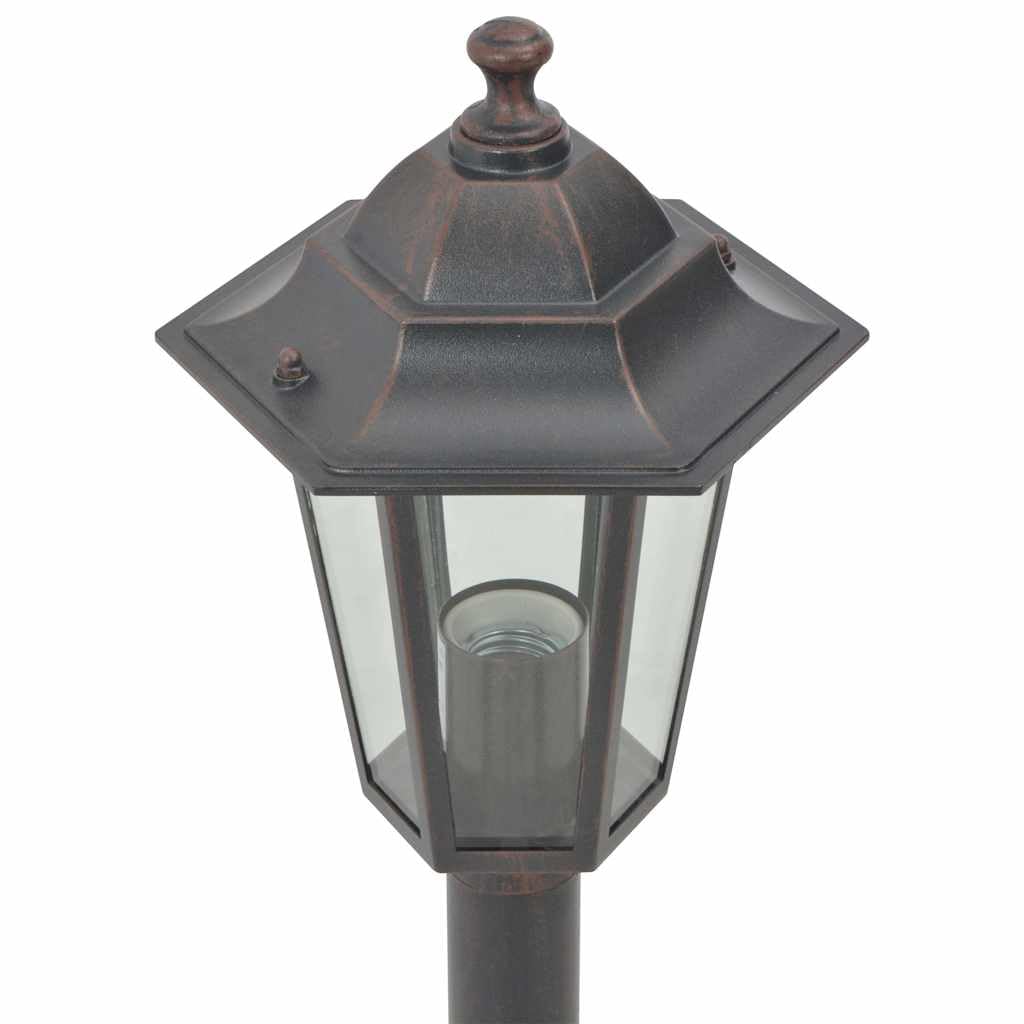 vidaXL Lampy ogrodowe, 110 cm, E27, aluminium, 6 szt., brązowe