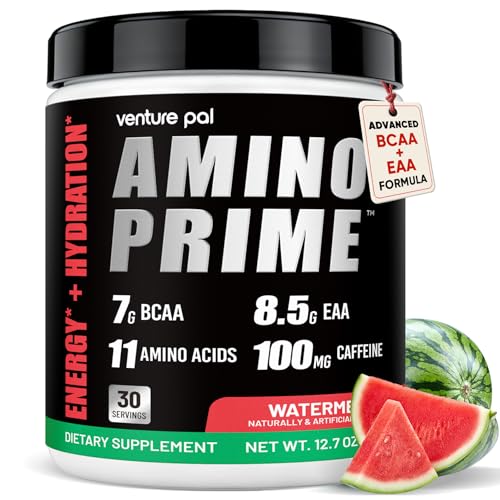 Venture Pal 8.5g EAA+ 7g BCAA Powder | 9 Essential Amino Acids for Muscle Recovery & Growth – L-Glutamine | Caffeine | Vitamins | Electrolytes for Workout Support & Hydration | Non-GMO, Gluten Free
