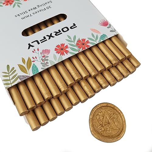 30 pièces 7mm bâtons de cire pour pistolet à colle,PORXFLY Mini bâtons de cire pour cartes, enveloppes, invitations de mariage, emballage de cadeaux,...