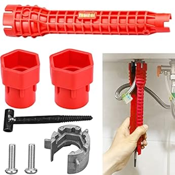 Foto di ALFFREUDE Chiave Strumento di Installazione per Rubinetto Lavello, Multifunzionale Acqua Tubo Chiave per Bagno, Lavandino, Rubinetto, Bagno, Idraulica, Cucina