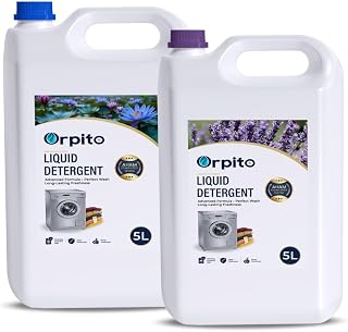 Liquid Detergent Lavender 5L For Front & Top Load Washing Machines Deep Clean Stain Removal Long-Lasting Fresh Lavender Fragrance Color & Fabric Care (Pack of 2)
