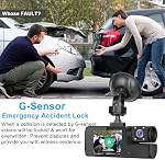 1080P Dual Dash Camera for Car Front and Inside Dashcam Car Security Video Recorder,170°Wide Angle Vehicle Cam,WDR,G-Sensor,2’’ IPS Screen,Loop Recording,Night Vision (Dual Dash Cam Without Card)