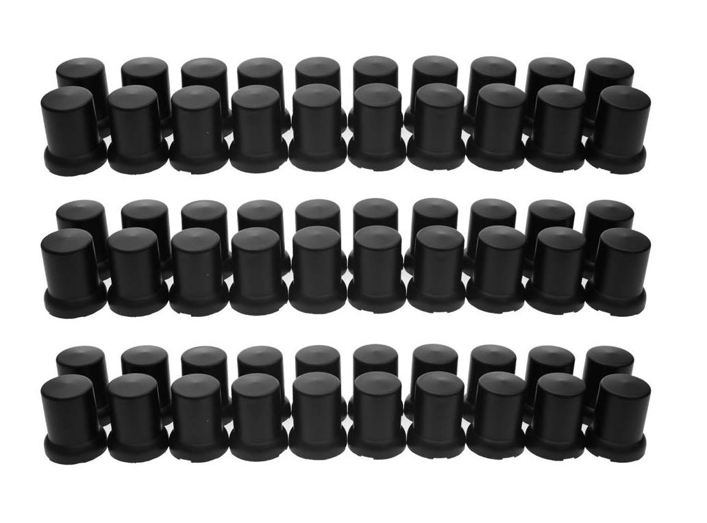 A Set of 60pcs Flattop Black Color Lug Nut snapon Covers
