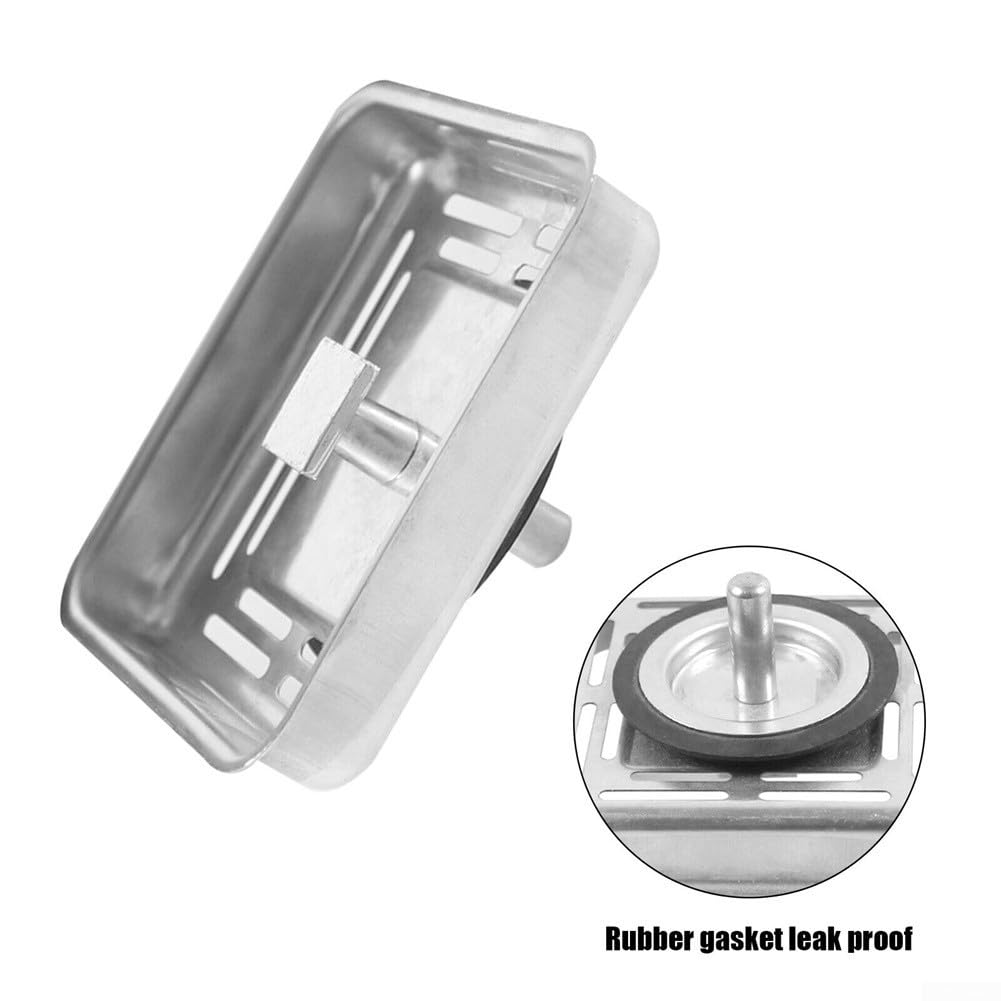 Filtre D'évier Cuisine En Inox - Grille Anti-déchets Carrée - Protection Canalisation - Lavable Au Lave-vaisselle