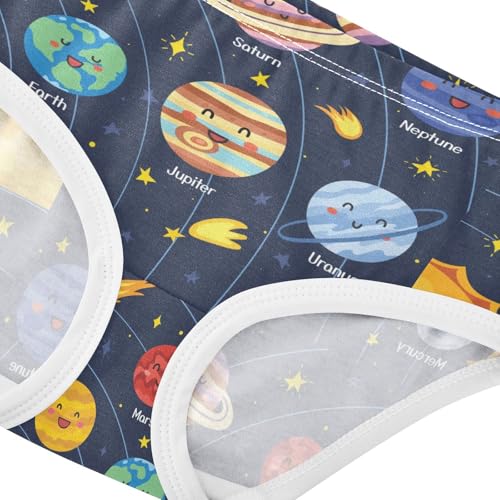 Wusikd Solar System Girls' Underwear Cotton Planets Girls Briefs Soft Toddler Underwear 5T4