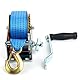 FreeTec Handwinde 600lbs Gurtwinde Winde mit Blau Gurt Bergungswinde Bootswinde Handwinde Winde 6 m Gurtlänge, 5 cm Gurtbreite für Boote, Anhänger, Fahrzeuge, LKW, Karawanen
