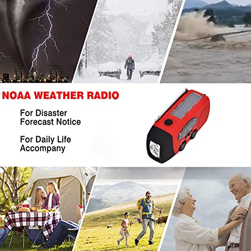 RGW Zonne-radio,Hand Crank Radio,Multifunctionele Hand Crank Solar Dynamo Aangedreven Am/Fm/Noaa Weer Radio Emergency Led Zaklamp Lamp Power Bank Voor Mobiele Telefoon Rood - Image 4