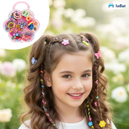 Image of FunBlast Hair Accessories Combo for Girls - Colorful Hair Bands, Hairpins, Ponytail Holders, Headbands for Girls, Toddlers, Multipurpose Kids Hair Accessories Set, Birthday Gift for Girl's (1071)