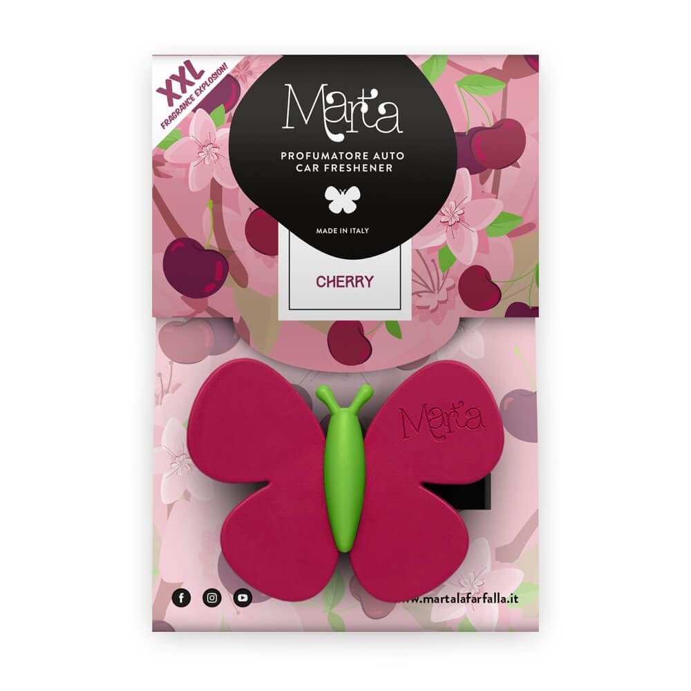 Marta La Farfalla – Bubble XXL – Set 3 Deodoranti Auto – Profumo Bubble Gum – Diffusore Per Bocchette