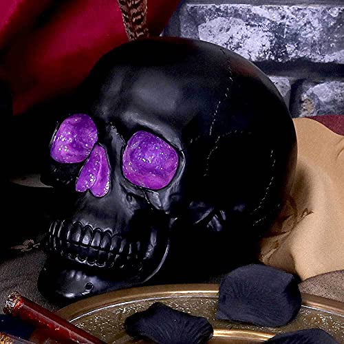 Nemesis Now B4341M8 Geode Skull Figurine, Black And Purple Gothic Glitter Crystal Skull Figurine thumb #7