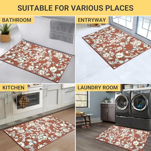 Tapete Lavable 20"x32" Antideslizante Floral Interior miniatura 5