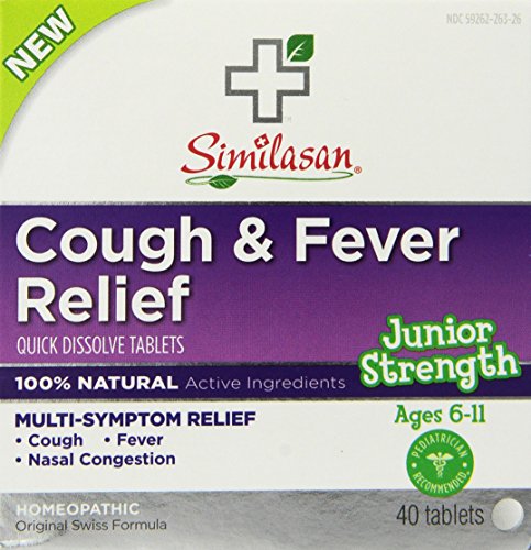 Similasan Cough and Fever Relief Junior Strength Tablets, 40 Count