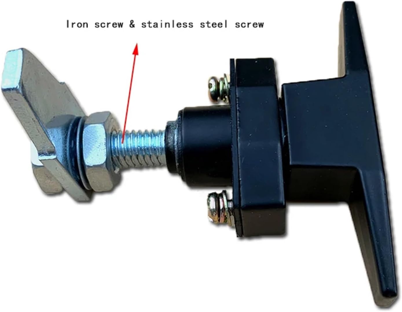 MObyat 2PCS Zinc Alloy Equipment Telescopic Door Locks Black T Shape Handle Lock (Color : 2pcs-Iron-Screw)