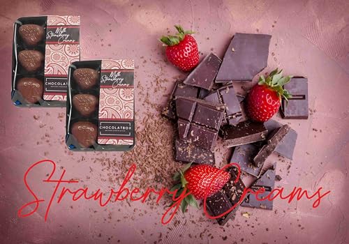 Handmade Belgian Milk Chocolate Strawberry Creams – 6 Pack (70g), Soft Fondant Filled Chocolates, Gourmet Gift, Luxury Sweets