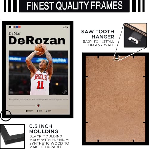 Image of BLINKART Demar Derozan | Nba Basketball Player | Synthetic Wood Photo Framed Wall Hanging Poster Room & Office Bedroom Living Boys And Girl Room Home Wall Hanging | 12x18 Inches