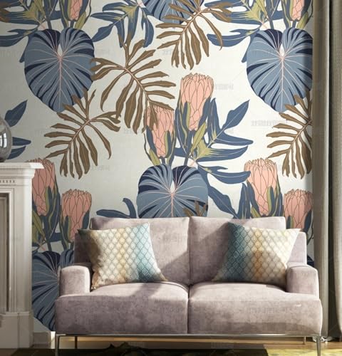 Papier peint autocollant plantes et fleurs vinyle imperméable 45x600cm