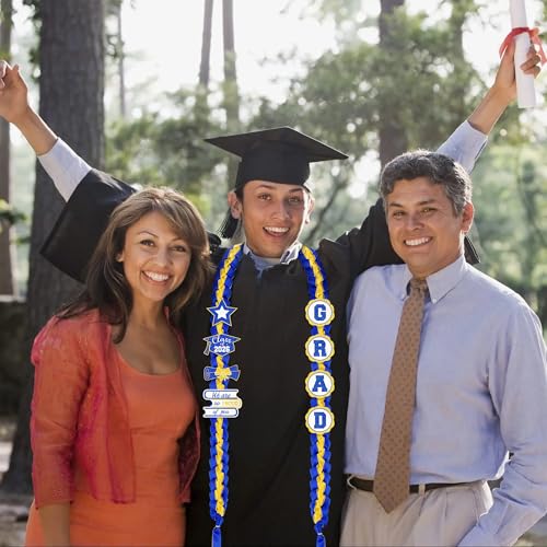 Image of Tifeson Graduation Leis Decorations 2026 - Handmade Double Braided Graduation Ribbon Leis with Glitter Pins for Him Her High School College Congrats Grad Gifts Party Supplies
