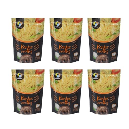 Image of Hethstia Shirataki Noodle, 6 Pack Konjac Pasta with Oat Fiber Angel Hair(52.9oz), Low Carb Ramen