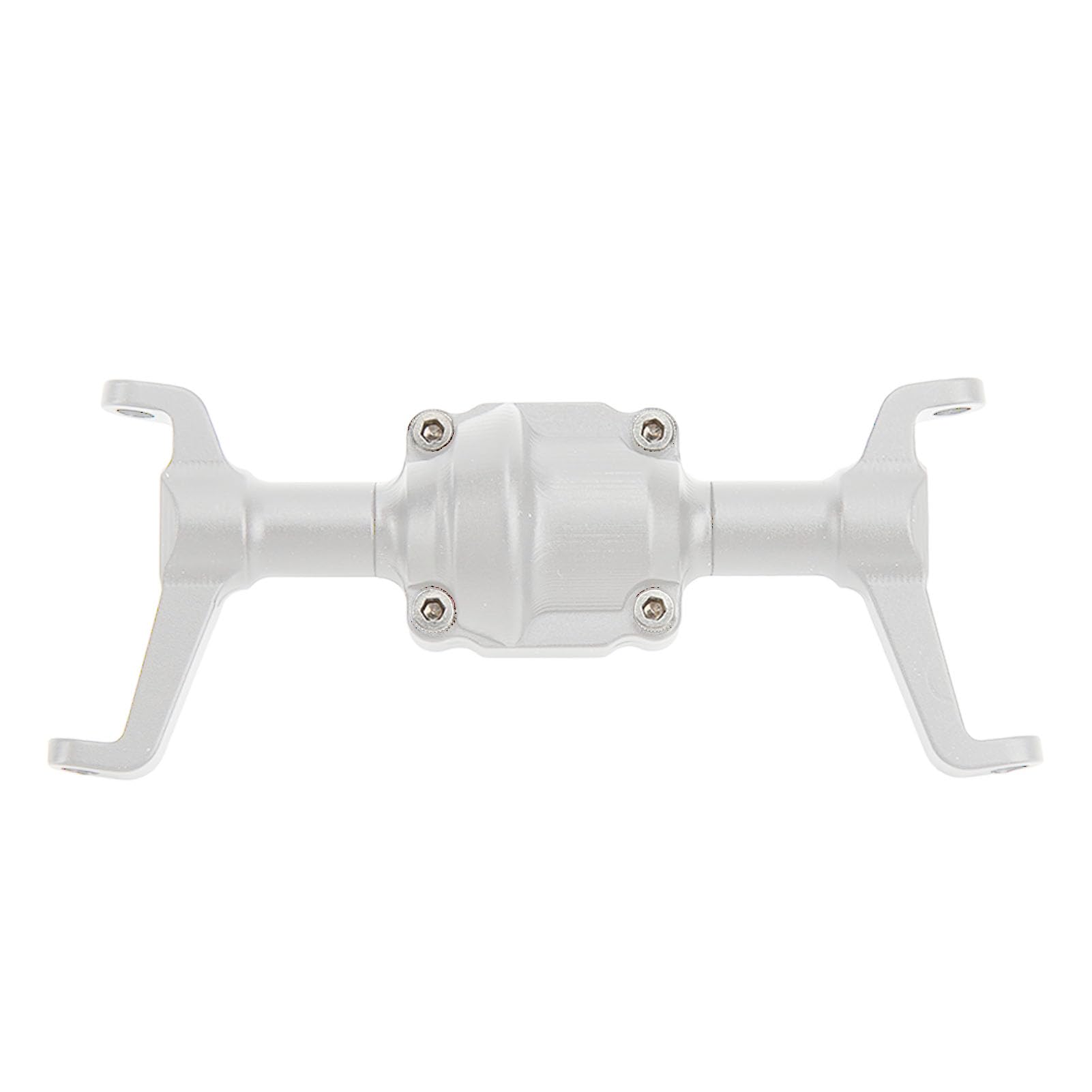 Carcasa del eje delantero CNC Tratamiento de anodizado de aleación de aluminio Proceso CNC de precisión Carcasa del eje delantero para coche FMS FCX24 1/24 RC Pieza de (Silver)