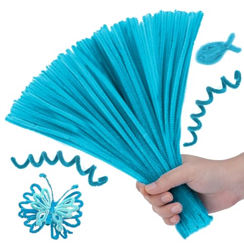 Image of Hssugi 100PCS Pipe Cleaners, Teal Green Chenille Stems Craft Supplies | Pipe Cleaners Craft Supplies, Pipe Cleaners Bulk Fuzzy Sticks for DIY Art and Craft Projects Home Decoration