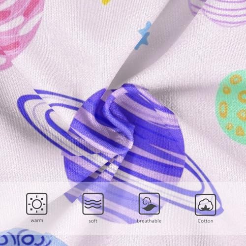 Cotton Toddler Girls Underwear Colorful Planets Stars Light Pastel Panties Little Girl Bright Briefs Kids Undies 2t3