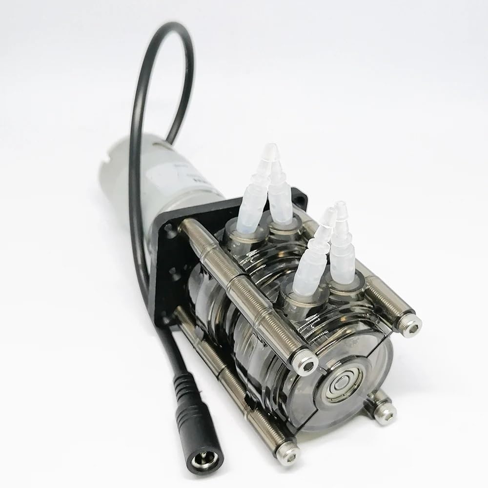 Bomba peristáltica de doble canal, flujo ajustable de 20-200 ml/min, motor con escobillas CC, bomba de transferencia de líquidos industrial y de laboratorio