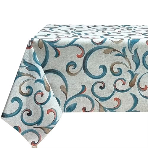 BESCH Mantel Antimancha Tela Algodón Rectangular Impermeable Lavable y Fácil de Limpiar Fabricado en España   Mantel Hule al Corte Antimanchas para Mesas Tamaño 200x140cm
