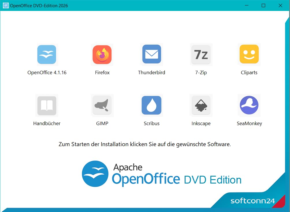 OpenOffice - 2026 DVD-Edition für PC/Notebook | Open Office - Disc/Datenträger