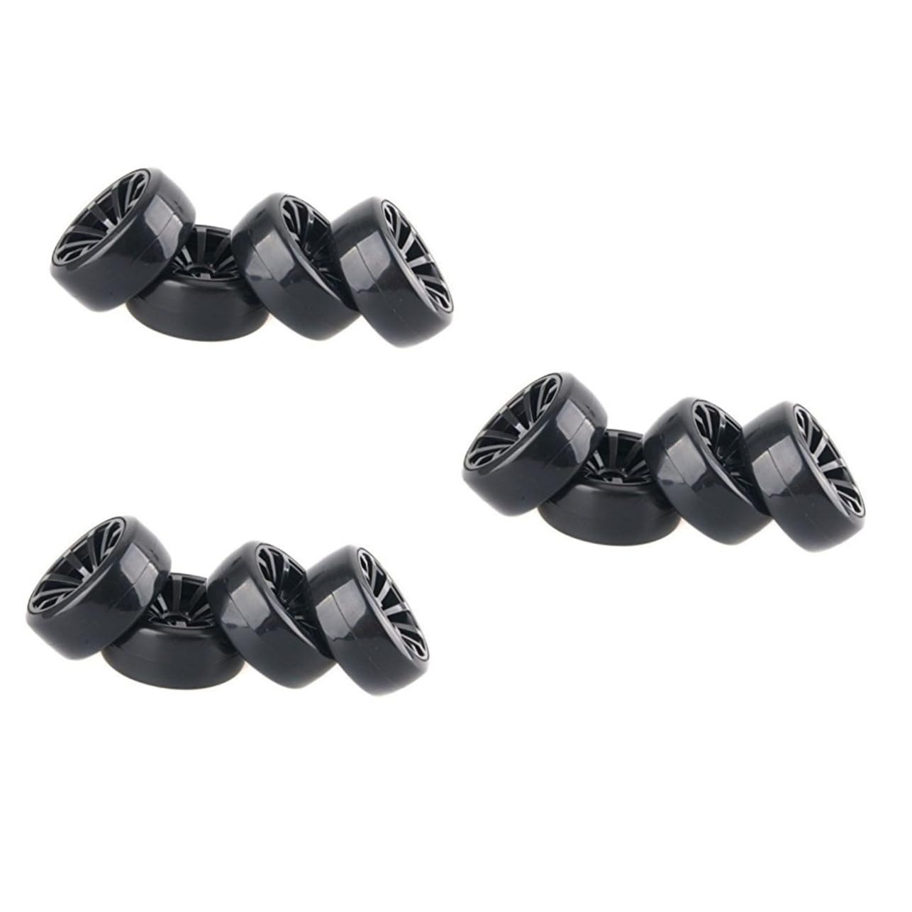 TOYANDONA 12 Pièces Pneu avec Jante Pneu De Voiture 1/10 Rc De Voiture à La Dérive Périnée Dur De Course
