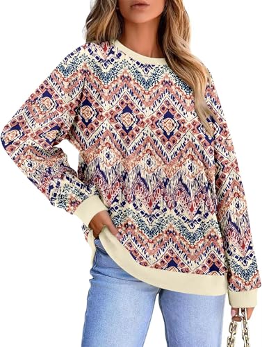 KISSMODA Women's Casual Long Sleeve Sweatshirt Color Block/Solid Crewneck Corduroy Pullover Cute Tops