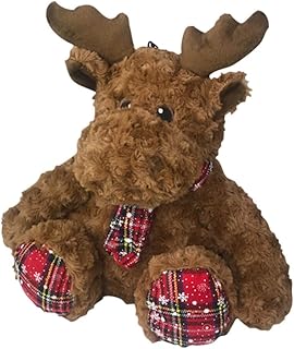 Pet Lou Holiday Plush Dog and Cat Toys, Animal Collections, with Multi-Squeaks and Crinkle Paper (Brown, 15-Inch CHR Reindeer), one Size - 14