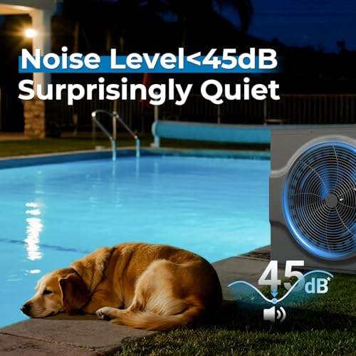 58000 BTU Inverter Swimming Pool Heat Pump for Above Ground Pool 17000 Gallons Electric Pool Heater for In Ground Pools WiFi Control 220v